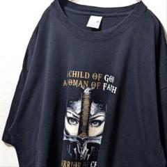 ウーマンウォリアー 英字ロゴ Tシャツ ブラック 黒 2XL 古着