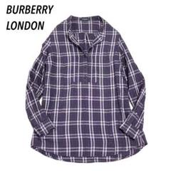 【BURBERRY LONDON】バーバリーロンドン プルオーバーシャツ M 紫