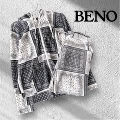 『BENO』 ビーノ (L) セットアップ 長袖パーカー ハーフパンツペイズリー