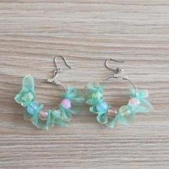 ハンドメイド リボンキャンディーピアスorイヤリング