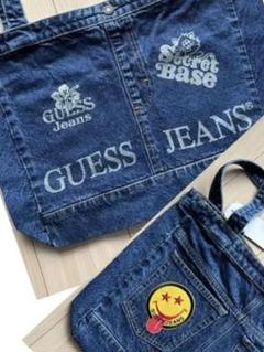GUESS JEANS デニムトートバッグ verdy レーザー刻印 ワッペン
