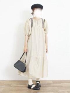 SALE/SM2/刺繍スキッパーワンピース/ベージュ