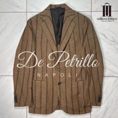 De Petrillo 秋冬 アルパカ ツイード ブラウン ストライプ 44 De Petrillo 秋冬 アルパカ ツイード ブラウン ストライプ 44