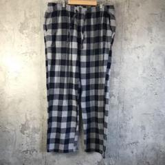 A4857古着　チェックパンツ　パジャマパンツ　紺　グレー　90s Y2K
