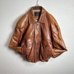 【90s vintage】A-2 フライトジャケット　本革　短丈　裏地プリント 90s vintage】A-2 フライトジャケット 本革 短丈 裏地プリント