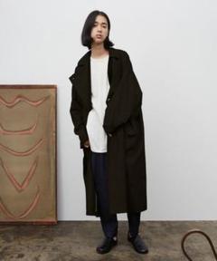 Dulcamara よそいきダブルロングコート Dulcamara [ドゥルカマラ] よそいきオーバーフラップロングCT