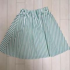 白×グリーン レディース スカート(フリーサイズ)