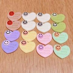 デコパーツ　16個　ニコちゃん　ハート　ハンドメイド