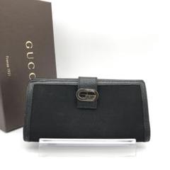 ※極美品•土日限定価格※ GUCCI 長財布 オールド グッチ ブラック 美品✨グッチ GUCCI 長財布 シマ レザー GG柄 ブラック