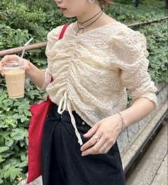 Kastane 前後2WAYジゴスリーブシャーリングブラウス カスタネ
