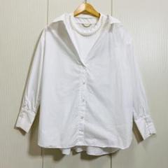 MUVEIL ミュベール パールレイヤード風シャツ MUVEIL ミュベール パールレイヤード風シャツ - メルカリ
