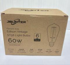 JSLINTER ST58 60W 白熱電球 6個入り