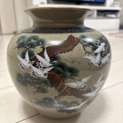 九谷焼　作家作品　谷敷正人　雅彩双鶴紋　花瓶 九谷焼 作家作品 谷敷正人 雅彩双鶴紋 花瓶