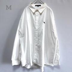 POLOCHAMPS ワンポイント刺繍長袖シャツ 白シャツ　シンプル　Mサイズ