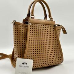 極美品PELLE BORSA 3Wayリュック　ブラウン　ショルダーバッグ Alive（PELLE BORSA） ペレボルサ アライブ 3way リュック S B5
