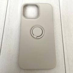 iPhone14pro max カバー　リング付き　くすみベージュ