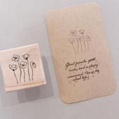 消しゴムはんこ　シンプルフラワーはんこ② 持ち手付きのサムネイル
