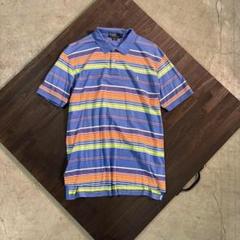 7SM2 【POLO by ラルフローレン】マルチボーダーポロシャツ古着used