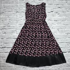 【DKNY】花柄ミディ丈シフォンフレアワンピース ダナキャランニューヨーク DKNY ☆可憐な小花柄が可愛いシフォン