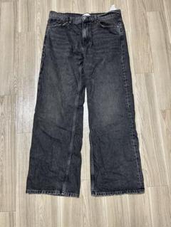 ZARA バギーデニム　EUR34 USA2 MEX24 ブラック　黒 ZARA バギーデニムEUR34 USA2 MEX24 ブラック黒