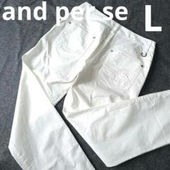 【アンパスィ】人気ヒップロゴ×ワッペン ストレッチゴルフパンツ L アンパスィ】人気ヒップロゴ×ワッペン ストレッチゴルフパンツ L