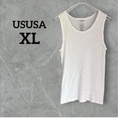 USUSA 【XL】ホワイト タンクトップ ノースリーブ カジュアルトップス