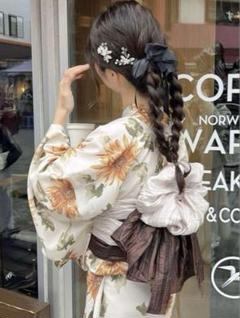 新品・未使用・完売品】グレイル 水彩ひまわり浴衣セット[gi1510