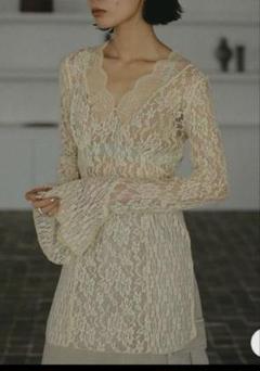 y*u様 AMERI COMBINATION LACE TOP アイボリー COMBINATION LACE TOP