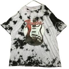 フェンダー 半袖Tシャツ エレキギター タイダイ バンT 夏物古着 d76