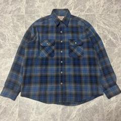 90’s Levi’s アラスカシャツ チェック 青×紺 USA製 メンズM アラスカ メンズ ブルー ブロックチェック L シャツ USA古着 90s
