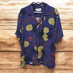 ヴィンテージ　古着　90s　メンズ　アロハシャツ　レーヨンシャツ　パイン　希少