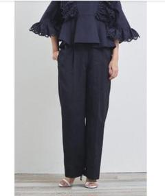 【新品・完売品】yori ぬくぬくスリムパンツ　ネイビー　34 yori ぬくぬくフロントスリットレギパン