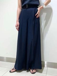 【YURIE A.× Spick & Span】Wベルトパンツ ネイビー