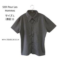 5351 PourLesHommesプールオム メンズ 半袖 総柄 ニットシャツ