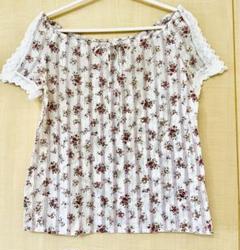 美品＊イザベルマランエトワール コットンピンタックブラウス 38 レッド系総柄 美品＊イザベルマランエトワール コットンピンタックブラウス 38