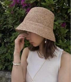 AMERI MEDI RAFFIA LADY HAT ベージュのサムネイル