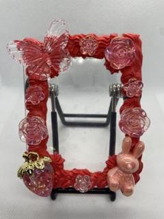 トレカケースデコ　硬質ケースデコ　赤色　ホイップデコ　薔薇　147