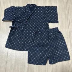 ネイビー チェック柄 甚平 サイズ90 ベビー甚平 浴衣 夏祭り