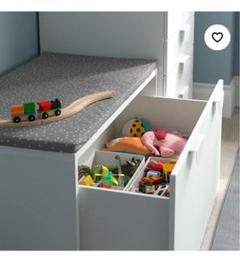 IKEA イケア　スモースタード ベンチ シート付　おもちゃ収納付き, ホワイト