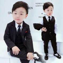 クールでカッコいい✨男の子フォーマルスーツ ブラック