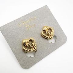2708-3 極美品✨Dior　イヤリング　CD ロゴ　希少　刻印