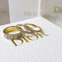 ✨現行・美品✨DIOR CODE リング セット クリスタル 3連 ゴールド M