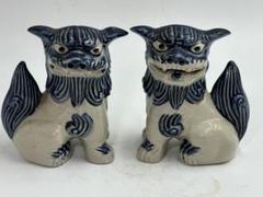 沖縄 胡差焼 阿吽のシーサー 陶器 置物 - メルカリ