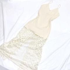 未使用　ZARA ザラ　キャミソール　ロングワンピース　レース　白　アイボリー
