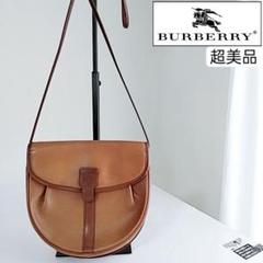 美品 Burberry レザー ミニショルダーバッグ ブラウン 裏面ノバチェック