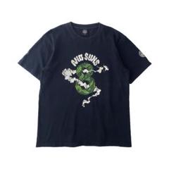 ANDSUNS　デザインTシャツ　総柄　ナンバープリント　ワンポイント　日本製