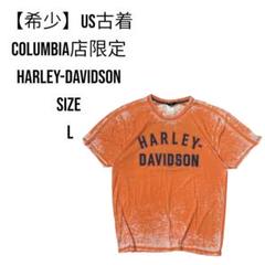 【希少】HARLEY-DAVIDSON オレンジ Tシャツ L コロンビア店限定