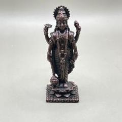 アンティーク木彫り像　ヴィシュヌ神？ インド製 ヴィシュヌ ミニチュア 神像 アンティーク 銅像 神話