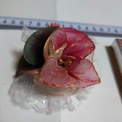 シフォン　花　ブローチ　コサージュ　飾り