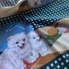 昭和レトロ生地　スピッツ犬　サモエド